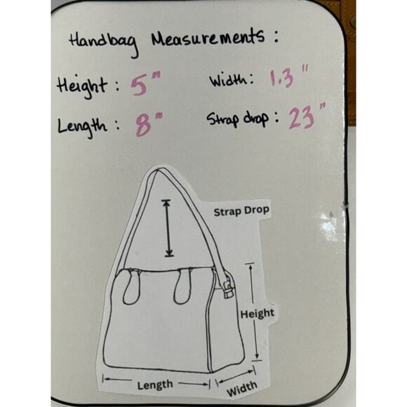 American Leather Co Small Cognac Brown Soft Leather Handbag Crossbody - Picture 9 of 9